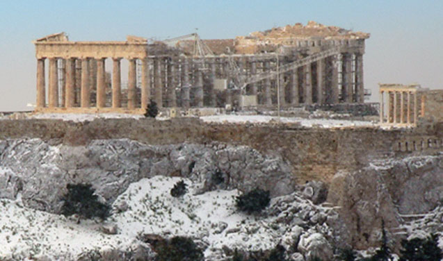 Χειμώνας στην Αθήνα με χιόνι